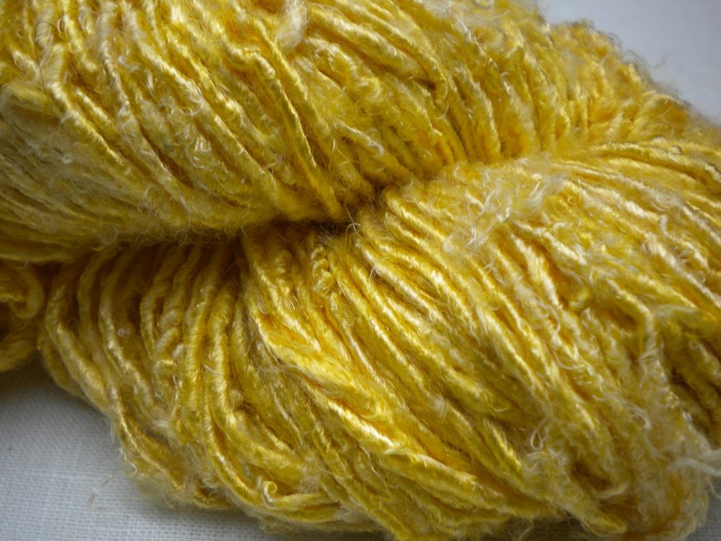 Exporter of banana silk yarn | Recycle Banana Yarn -Mustard| Latifi Silks